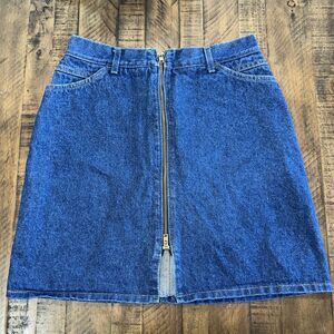 Vintage‎ Lee Full Zipper Women Denim Skirt Made in USA-(SO8)